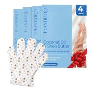 PLANTIFIQUE Hydrating Hand Mask Gloves 4 Pack - Korean Moisturizing Hand Treatment with Hyaluronic Acid, Shea Butter & Macadamia - Nourishing Vegan Care for Dry, Rough Hands
