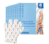 PLANTIFIQUE Hydrating Hand Mask Gloves 8 Pack - Korean Moisturizing Hand Treatment with Hyaluronic Acid, Shea Butter & Macadamia - Nourishing Vegan Care for Dry, Rough Hands