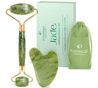 PLANTIFIQUE Jade Roller & Gua Sha Tool Set, Certified Stone, Skincare Gift