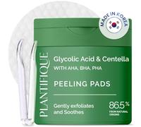 PLANTIFIQUE Korean Glycolic Acid Pads with CICA, 60 Pcs - AHA, BHA, PHA Face Exfoliating Pads for Gentle Skin Renewal - Toner Pads for Cleansing All Skin Types - Vegan Formula & Refillable Container