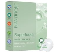 PLANTIFIQUE Superfood Facial Sheet Mask Variety Box 10 Pack - 2x Coconut, Aloe, Vitamin C, Centella & Collagen Face Masks - Hydrating & Glow-Enhancing - For All Skin Types