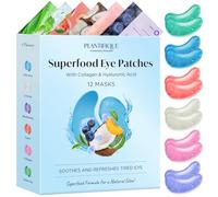 Plantifique Superfood Under Eye Masks - 12 Pairs Anti-Wrinkle Gel Patches with Hyaluronic Acid for Dark Circles & Puffiness - Skincare Gift for Women & Men