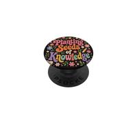 Planting Seeds Of Knowledge Teacher Floral Education PopSockets Adhesive PopGrip