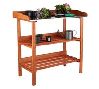 Planting table Potting Bench Outdoor Plant Stand Durable 3 Shelves Compact