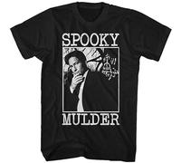 PLANT'ISM X-Files Mens Short Sleeve T-Shirt Spooky Mulder Crewneck Graphic Tee Black L