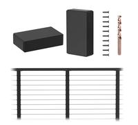 PLANTOP Flat Handrail Accessories, 2 Pack Extension Connectors with Screws, POM Hand Rail Connector Fittings for Deck Stair Cable Railing, MY02-E