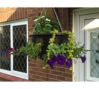 Plantopia 1 x Easy Fill Hanging Basket/Planter, Black 14", FREE Express Delivery