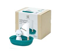 PlanToys® Polar Bear Sailing Boat Bath Toy for Toddlers | Montessori Wooden Water Toys for Kids | Eco-Friendly Floating Boat for Bathtub, Pool & Water Table