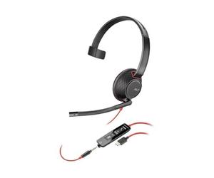 Plantronics - 207577-03 Blackwire C5210 Headset - Mono - USB Type A - Wired - 20 Hz - 20 kHz - Over-The-Head - Monaural - Supra-Aural - Noise Cancelling Microphone