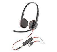 Plantronics Wired Headset C3225 Blackwire 3200 USB-A 3.5mm Over-the-Head with Mic Black