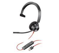 Plantronics Blackwire 3310 USB-A Wired Single Ear Headset with Mic 213928-01 BLK