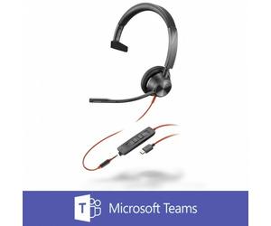 Plantronics Blackwire 3315 BW3315-M Mono USB-C Headset w/ 3.5mm Plug 214015-101