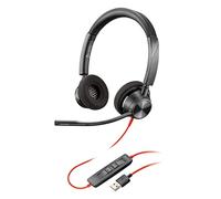 Plantronics - Blackwire 3320 USB-A (Poly) - Wired, Dual-Ear (Stereo) Headset with Boom Mic - USB-A to connect to your PC and/or Mac - Works with Teams, Zoom, & more