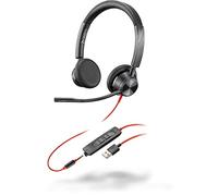 Plantronics - Blackwire 3325 USB-A (Poly) - Wired, Dual-Ear (Stereo) Headset with Boom Mic - Connect to PC/Mac via USB-A or mobile/tablet via 3.5 mm connector - Works with Teams, Zoom & more