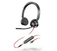 Plantronics - Blackwire 3325 USB-C (Poly) - Wired, Dual-Ear (Stereo) Headset with Boom Mic - Connect to PC/Mac via USB-C or mobile/tablet via 3.5 mm connector - Works w/ Teams (Certified), Zoom & more