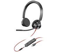Plantronics - Blackwire 3325 USB-C (Poly) - Wired, Single-Ear (Mono) Headset with Boom Mic - Connect to PC/Mac via USB-C or mobile/tablet via 3.5 mm connector - Works with Teams, Zoom & more
