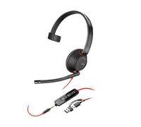 Poly Blackwire 5210 Monaural USB-C Headset +3.5mm Plug +USB-C/A Adapter (Bulk)