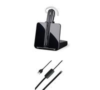 Plantronics - CS540 Wireless DECT Headset with APS-11 (Poly) - Single Ear (Mono) Convertible (3 wearing styles) - Connects to Desk Phone - Noise Canceling Microphone