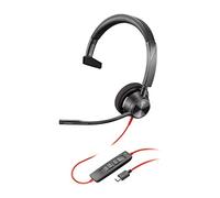 Plantronics Poly Blackwire 3310 Microsoft USB-C Headset - Mono - USB Type C - Wired - 32 Ohm - 20 Hz - 20 kHz - Over-The-Head - Monaural - Supra-aural - Noise Cancelling Microphone