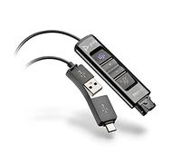 Poly DA85-M USB-to-QD Adapter - USB-A/USB-C, Acoustic Hearing Protection, Teams optimized, Black, TAA