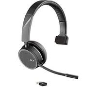 Plantronics ‘Voyager 4210 UC' Bluetooth Stereo Headset, USB-A BT Dongle, SoundGuard Technology, Microphone, Arm, Buttons on Headset, Black, One Size