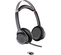 Plantronics - Voyager Focus UC with Charge Stand (Poly) - Bluetooth Dual-Ear (Stereo) Headset with Boom Mic - USB-A PC/Mac Compatible - Active Noise Canceling-Works with Teams (Certified), Zoom & more