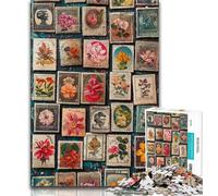 Plants And Flowers Collage Jigsaw Puzzles for Teenagers 1000 Pieces,Staycation Kill Time with Fully Interlocking Randomly Shaped Pieces 38x26cm