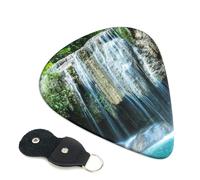 Plants And Waterfall Printed Guitar Picks 6 Pcs Guitar Plectrum Acoustic Electric Guitar Pick For Bass Electric Acoustic Guitars Ukulele Thin Medium Thick Set 0.96mm