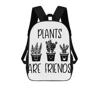 Plants Are Friends 17 Inch Backpack School Bag Rucksack for Girls Boys Large Capacity Kids Back Pack Lightweight School Bags for Children Students