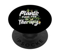 Plants Are My Therapy Funny Gardening Plant Lover PopSockets Adhesive PopGrip