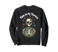 Plants Are My Therapy Skeleton Funny Gardener Gardening Life Sweatshirt
