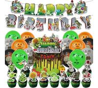 Plants Birthday Party Decoration Set, Zombie Party Decorations, Kids Party Decoration Supplies, Party Balloons, Cake Decorations, Happy Birthday Banner
