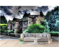 Plants Castles Gardens Dark Clouds Vintage 3D Wallpaper Textured Silk Easy Install Living Room Sofa Bedroom Dining Room Home Decoration Wall-430cm×300cm