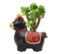 Plants Centerpieces For Table, Self Watering Horse Figurine Planter, Festive Compact Planter Decoration, Handcrafted Resin Figurine For Home Desk Decor, Gift For Men & Women