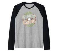 Plants Coffee and Happiness Plant Lover Coffee Enthusiast Raglan Baseball Tee