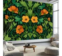 Plants Flowers Mural Wallpaper, Non-Woven Art Print Mural - William Morris Style Wallpaper Decorative W250 x H175 cm for Bedroom Living Room TV Background Home Decoration