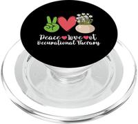 Plants Flowers Peace Love OT Occupational Therapy PopSockets PopGrip for MagSafe