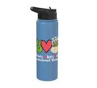 Plants Flowers Peace Love OT Occupational Therapy Stainless Steel Insulated Water Bottle