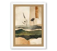 Plants in Strata Botanical Framed Wall Art Print A3 (42×29.7cm) White, Wall Decor for Living Room, Bedroom, Office & Home, Ready to Hang, Art Gift
