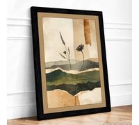 Plants in Strata Botanical Framed Wall Art Print A3 Black | Ready to Hang, Premium Gi Paper, Fade-Resistant Inks, Securely Packaged, UK Made