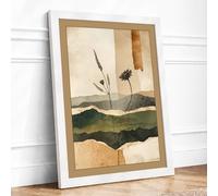 Plants in Strata Botanical Framed Wall Art Print A3 White | Ready to Hang, Premium Gi Paper, Fade-Resistant Inks, Securely Packaged, UK Made