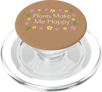 Plants Make Me Happy Gift for Gardeners Pink Yellow Flowers PopSockets PopGrip for MagSafe