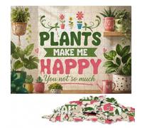 Plants Make Me Happy Wooden Jigsaw 1000 Pieces, Adult Puzzle