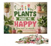 Plants Make Me Happy Wooden Jigsaw Puzzle, Adult Activity, 500 Pieces