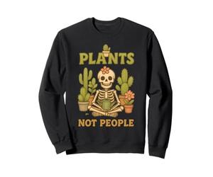 Plants Not People Cozy Skeleton Cactus Gardening Gardener Sweatshirt