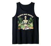 Plants Not People Funny Skeleton Meditation Plant Lover Tank Top