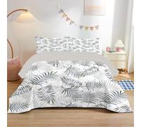 Plants Queen Size Duvet 7.5 Tog, Soft Reversible Coverless Duvet, Leaves Queen Quilt for All Seasons, Microfiber Comforter with 2 Pillowcases (228 * 228cm) -Ad179
