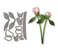 Plants Splicing Two Buds Flowers Metal Die Cuts for Card Making