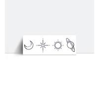 Plants Suns Moons And Stars Wrist Juice Plant Ink Waterproof Semi-Permanent And Lasting 2 Weeks Cute Temporary Tattoo Stickers Literary And Fresh Women