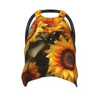 Plants Theme Sunflower Baby Car Seat Canopy Cover, Multi Use Breathable Nursing Breastfeeding Covers for Mom Soft Stroller Sun Shade Newborn Shower Gift